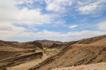 Naklejka na ściany i meble Dry riverbed in the Kuiseb Pass Namibia