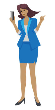 Businesswoman Doing Different Actions, Businesswoman In Blue Uniform