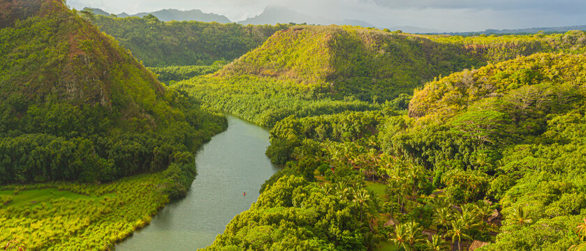 Wailua River and Valley on The Wailua Heritage Trail, Kapaa, Kauai, Hawaii, USA