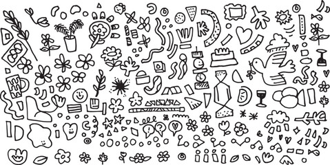 black and white doodle pattern
