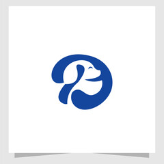 letter d with dog logo design