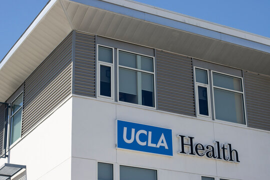 Alhambra, CA, USA - May 11, 2022: UCLA Health logo is seen at the UCLA Health Alhambra Cancer Care office. UCLA Health is a regional health system providing care in Southern California.