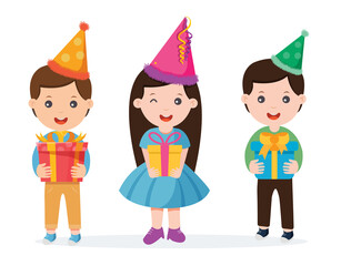 group of children celebrating a birthday party	
