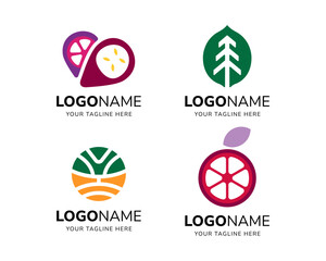 Vector Set of vector fruit logo illustration