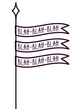 Quote "Blah-Blah-Blah" Banner Handwritten Doodle vector illustration Isolated on white background. 
