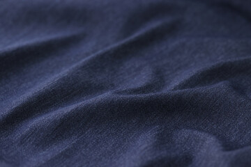 Naklejka na ściany i meble Crumpled blue fabric for sewing clothes for bed linen store