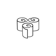 Tissue Roll Line Style Icon Design