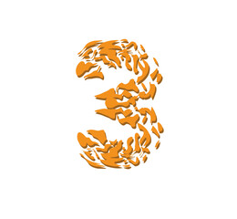 number three in abstract style