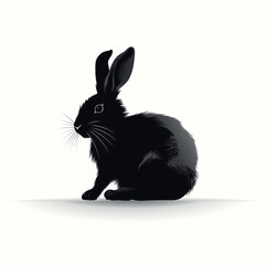 silhouette of rabbit isolated vector illustration on white background for animal logo, graphic icon, and modern home décor. perfect for wildlife and safari-themed designs. generative ai