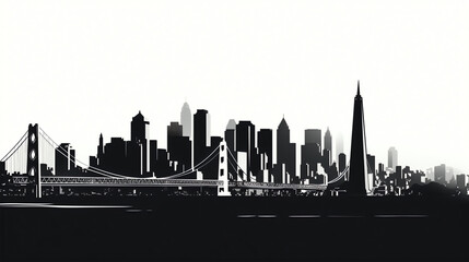 san francisco isolated vector illustration on white background for logo, graphic design, advertising, and marketing. generative ai