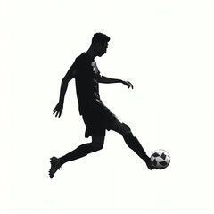 Fototapeta na wymiar silhouette of football player isolated vector illustration on white background for logo, graphic design, advertising, and marketing. generative ai