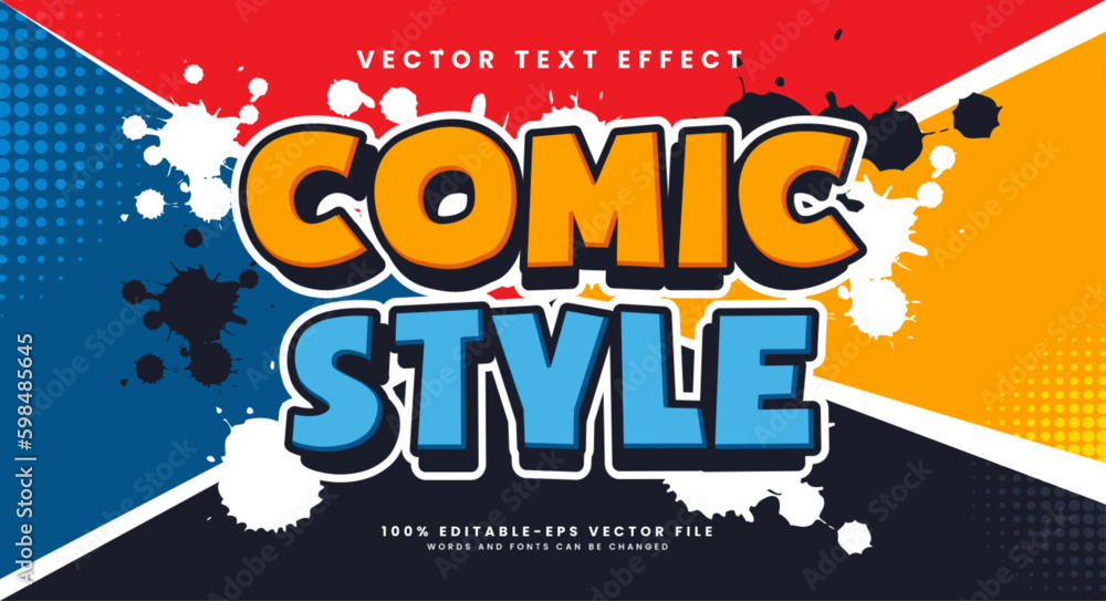Poster comic style editable text style effect. vector text effect