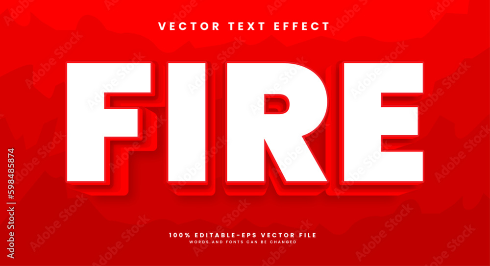Poster hot fire editable text style effect. vector text effect.