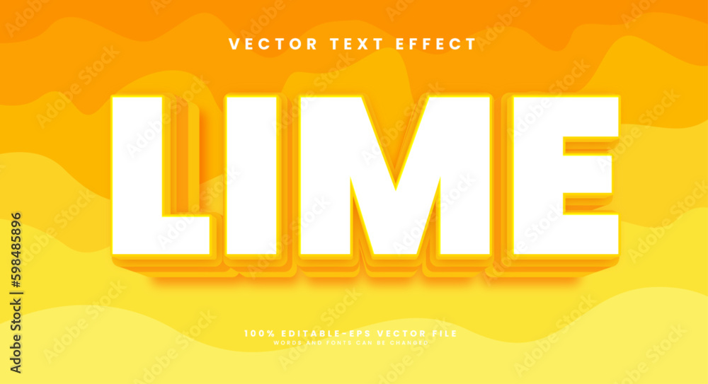 Poster lemon lime editable text style effect. vector text effect.