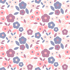 seamless pattern with colorful flowers