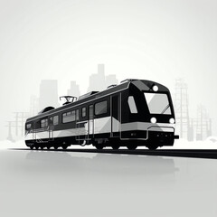 silhouette of train - isolated vector illustration on white background for logo, graphic design, advertising, and marketing. generative ai