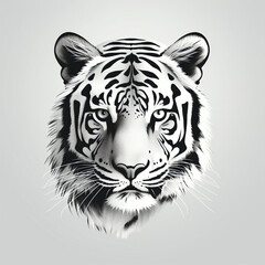 silhouette of tiger isolated vector illustration on white background for animal logo, graphic icon, and modern home décor. perfect for wildlife and safari-themed designs. generative ai
