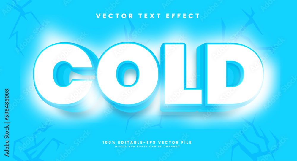 Poster cold editable text style effect. vector text effect.