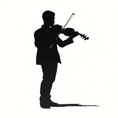 silhouette of violinist playing a violin - isolated vector illustration on white background for logo, graphic design, advertising, and marketing. generative ai