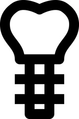 Tooth implant black outline icon