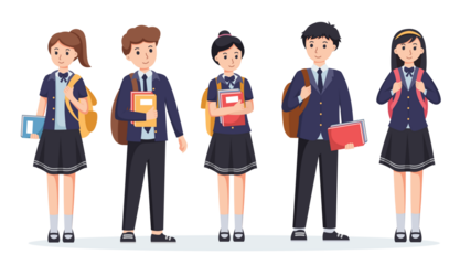 character high school student in school uniform