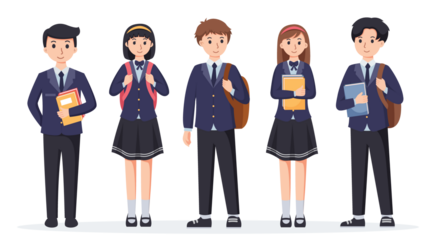 character high school student in school uniform