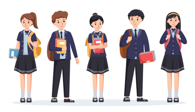 character high school student in school uniform