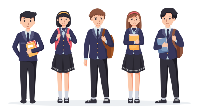 character high school student in school uniform