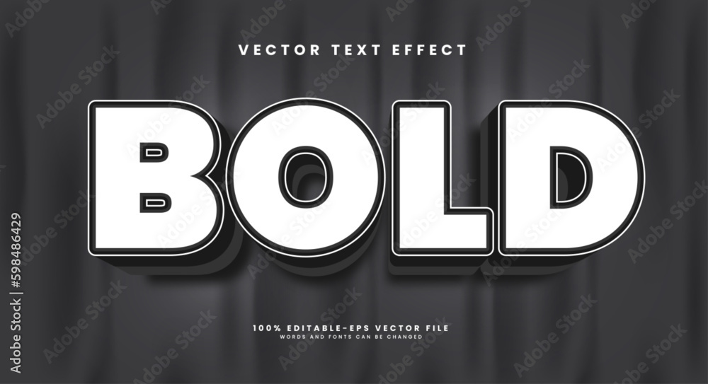 Poster bold editable text style effect. vector text effect.
