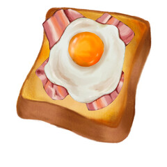 ベーコンエッグトースト