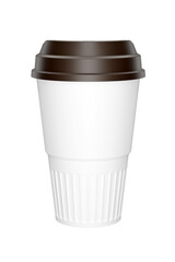 3D rendering , Paper Coffee Cups on transparent background, Coffee Cup Mockup.