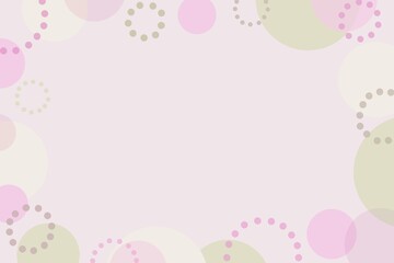 くすみカラーのポップなピンクと緑のフレーム サークル丸