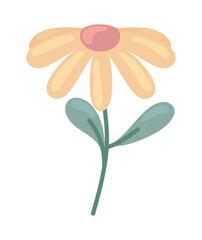 Naklejka premium yellow flower and leaf Generative AI