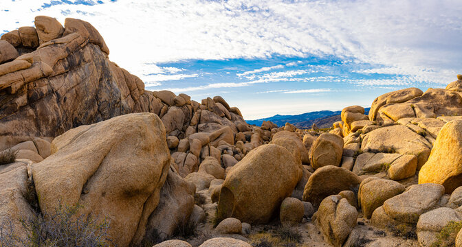 Large Granite Rock Formations at White Tank, Joshua Tree National Park, California, USA