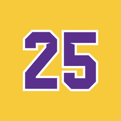 Basketball Sport Number Vector Template 25