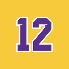 Basketball Sport Number Vector Template 12