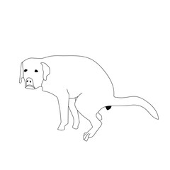 Dog poop thin line concept design stock illustration.