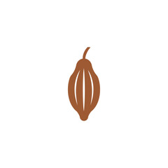 Cocoa Beans Flat Icon On White Background