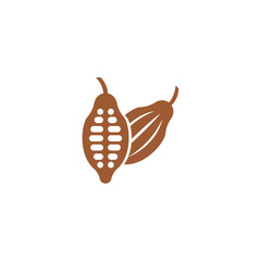 Cocoa Beans Flat Icon On White Background