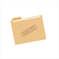  File folder with rejected stamp with paper and notes concept design stock illustration.