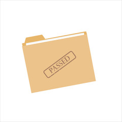  File folder with passed stamp with paper and notes concept design stock illustration
