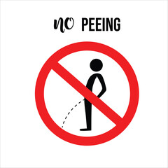 No peeing sign concept design stock illustration. prohibition notice