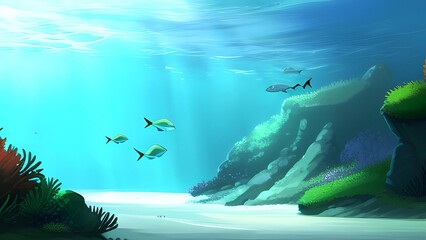 World under the sea, AI-generated image