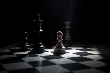 Black King in check in a chess game, Generative AI