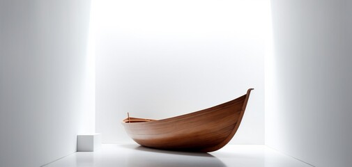AI Generative. "Timeless Elegance: A Minimalist View of Wooden Boats"