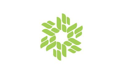 Green leaf logo. Natural food logo
