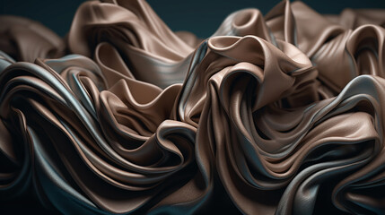 silk waves background. Generative AI