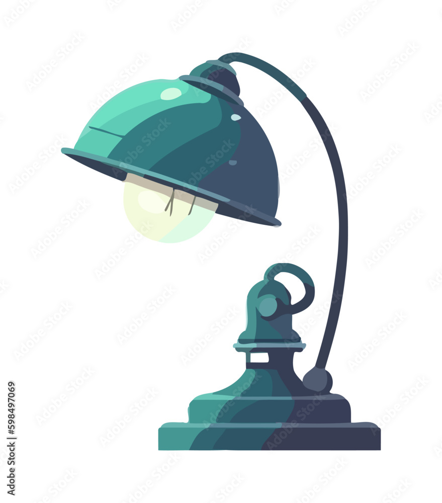Poster modern vector design of a shiny electric lamp generative ai