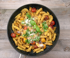 Pasta, tomato and parmesan dish