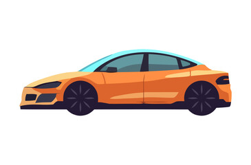 Obraz na płótnie Canvas Luxury sports car driving on modern highway Generative AI